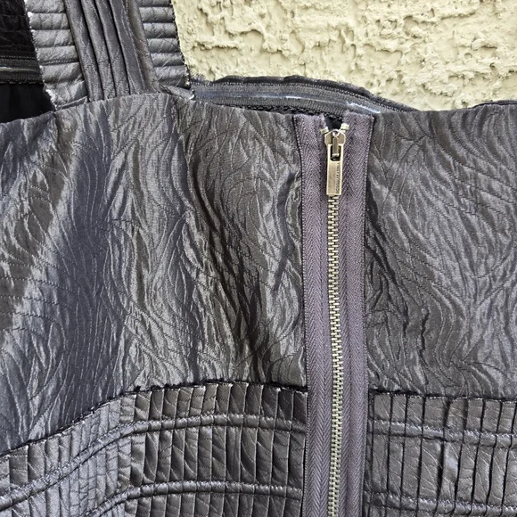 BCBGMaxAzria Gunmetal Floral One Shoulder Dress - Picture 8 of 13